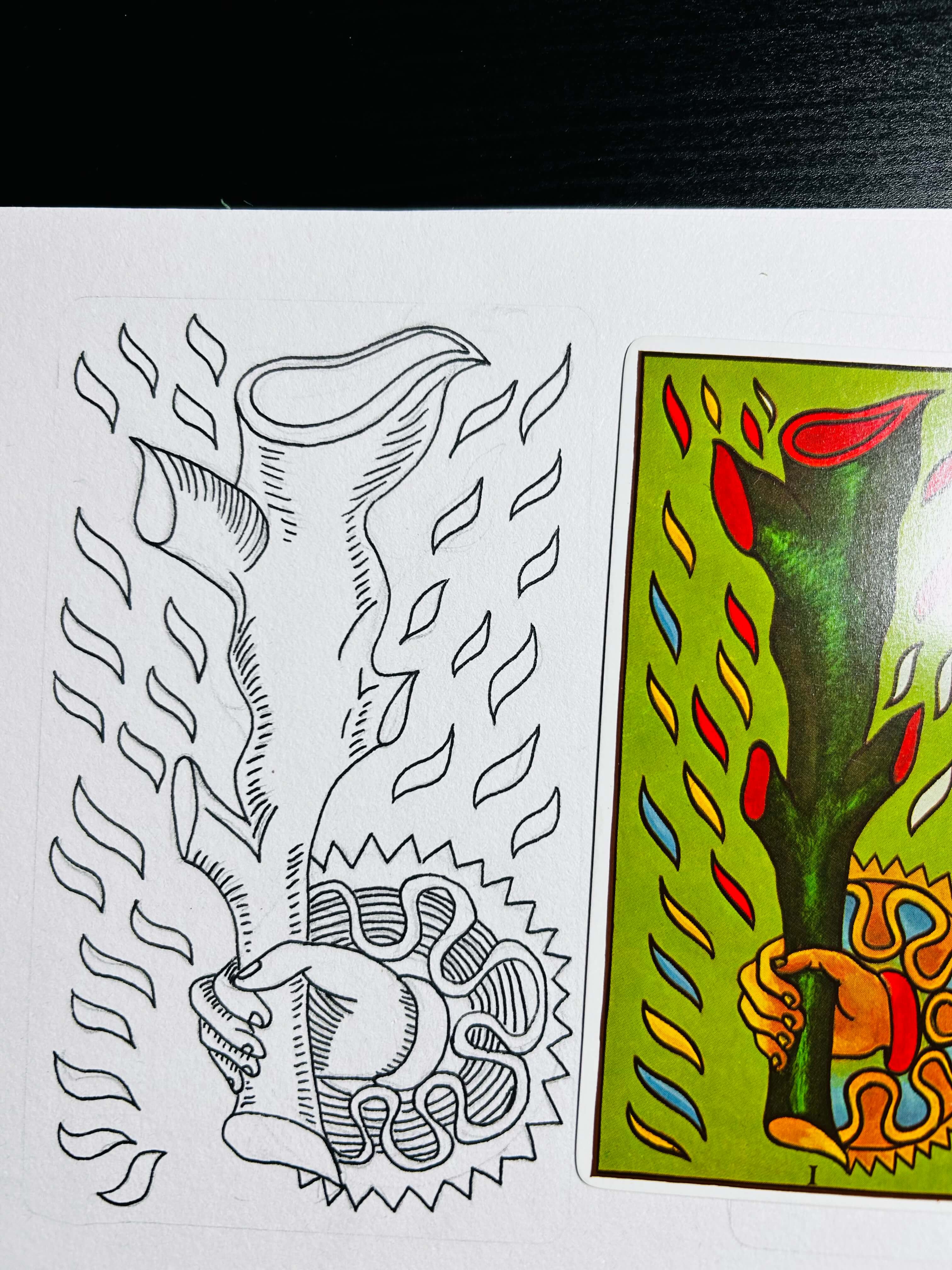 Ace of Wands compared to Fournier