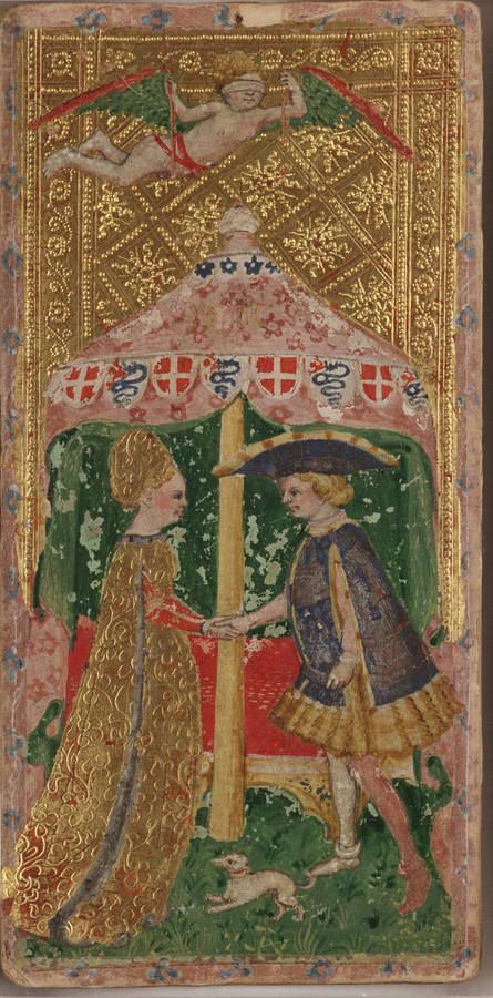 Lovers card in visconti sforza tarot