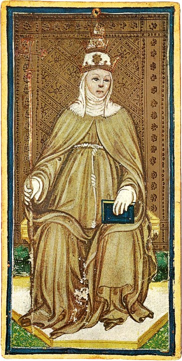Popesse card in visconti sforza tarot